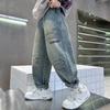 Spring Autumn Boys Jeans Children Loose Denim Pants Teenager Fashion Spring Baggy Trousers Kids Handsome Clothing