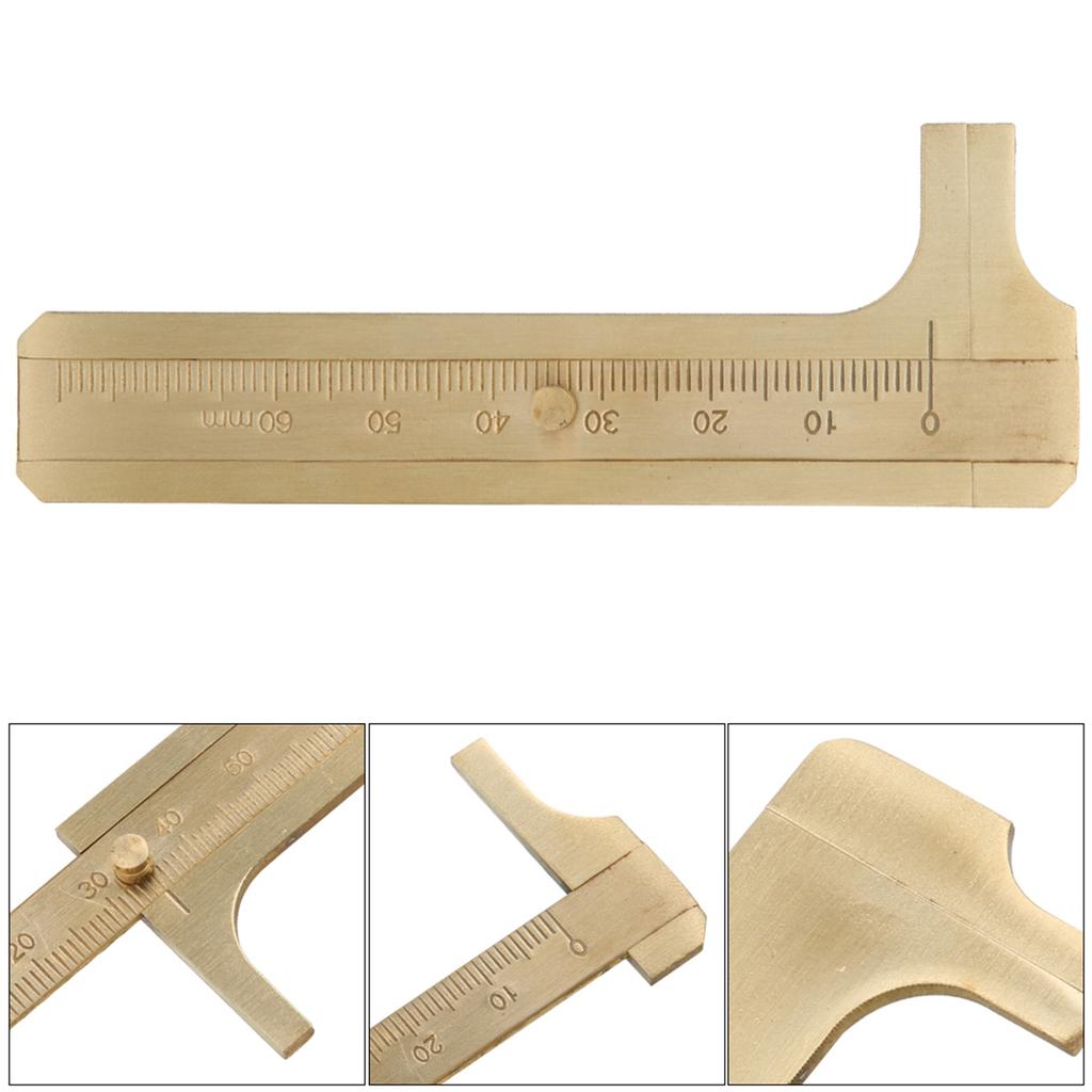 Brass Vernier Caliper Walnut Bracelet Measuring Tool Jewelry Testing Calipers8cm