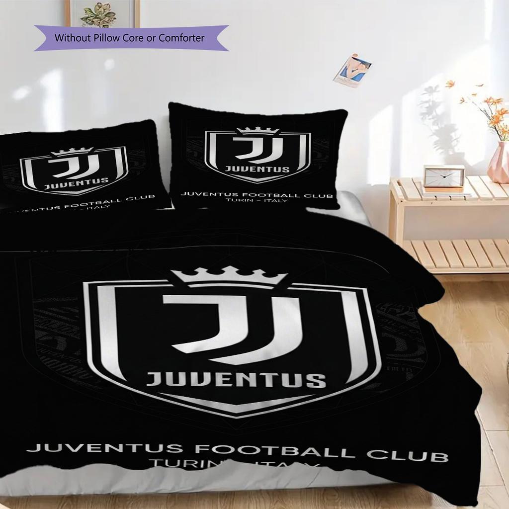 Juventus Stripes Web Design Three-piece set (1 * duvet cover + 2 * pillowcase, without core) Christmas birthday gift Duvet cover and pillowcase