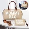 Diaper Bag Large Capacity Letters Embroidery Double Handle Strap Mommy Hospital Travel Bag for Outdoor