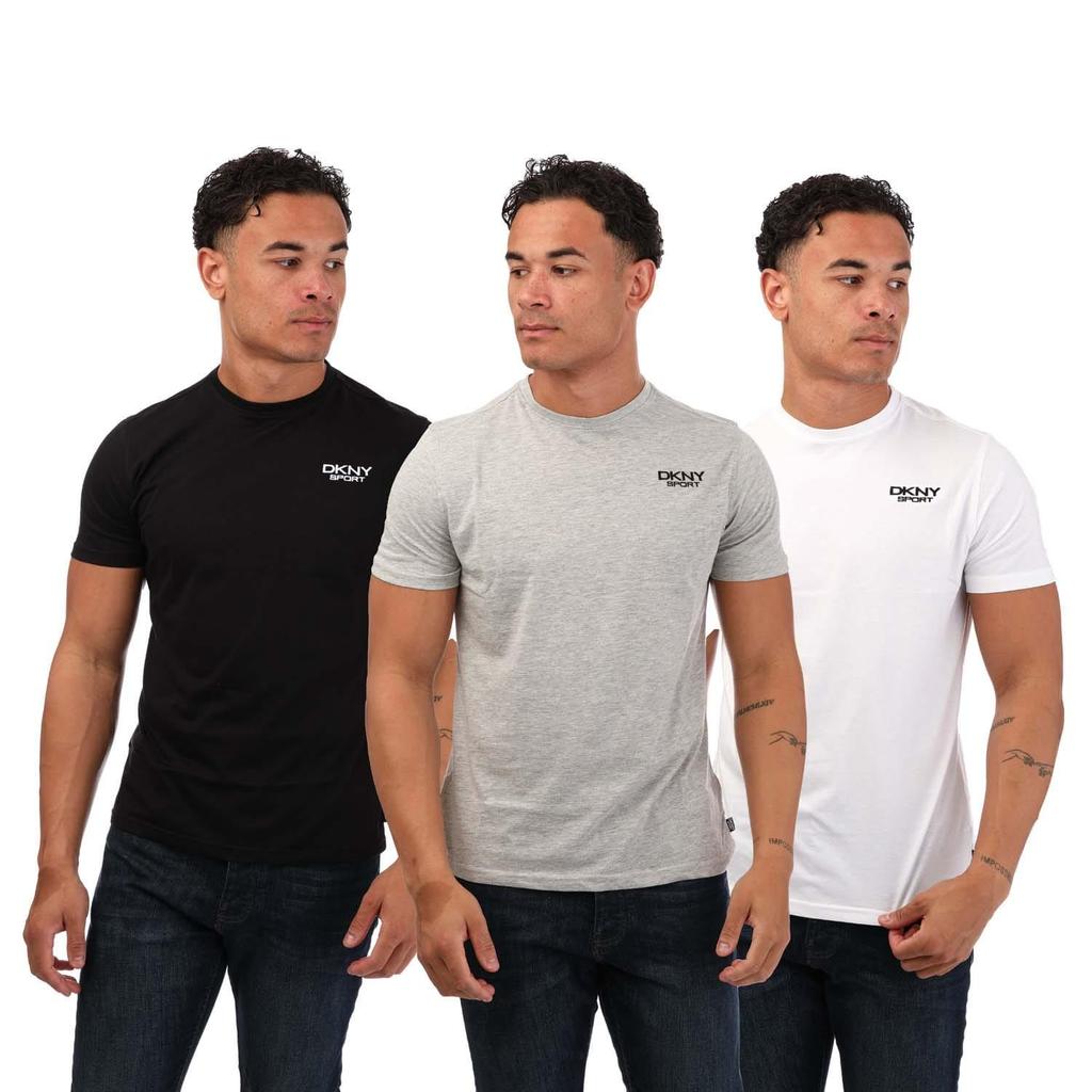 DKNY Mens Embroidered Logo T-Shirt (Pack of 3)