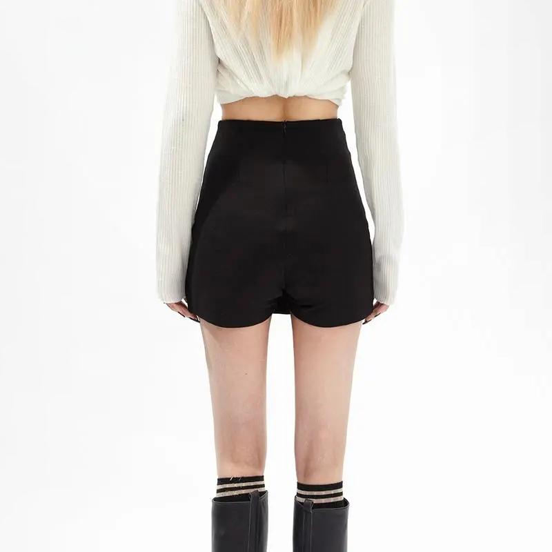 Сексуальные юбки с разрезом, женские черные модные облегающие юбки, универсальная уличная одежда, летняя женская асимметричная мини-сексуальная корейская Y2k