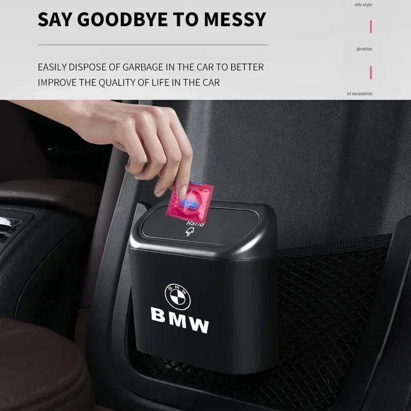 For BMW Car Trash Bin Hanging Vehicle Garbage Dust Case Storage Box For BMW M Performance E36 E60 E90 X2 X1 X3 X5 E46 E39 E70 M3