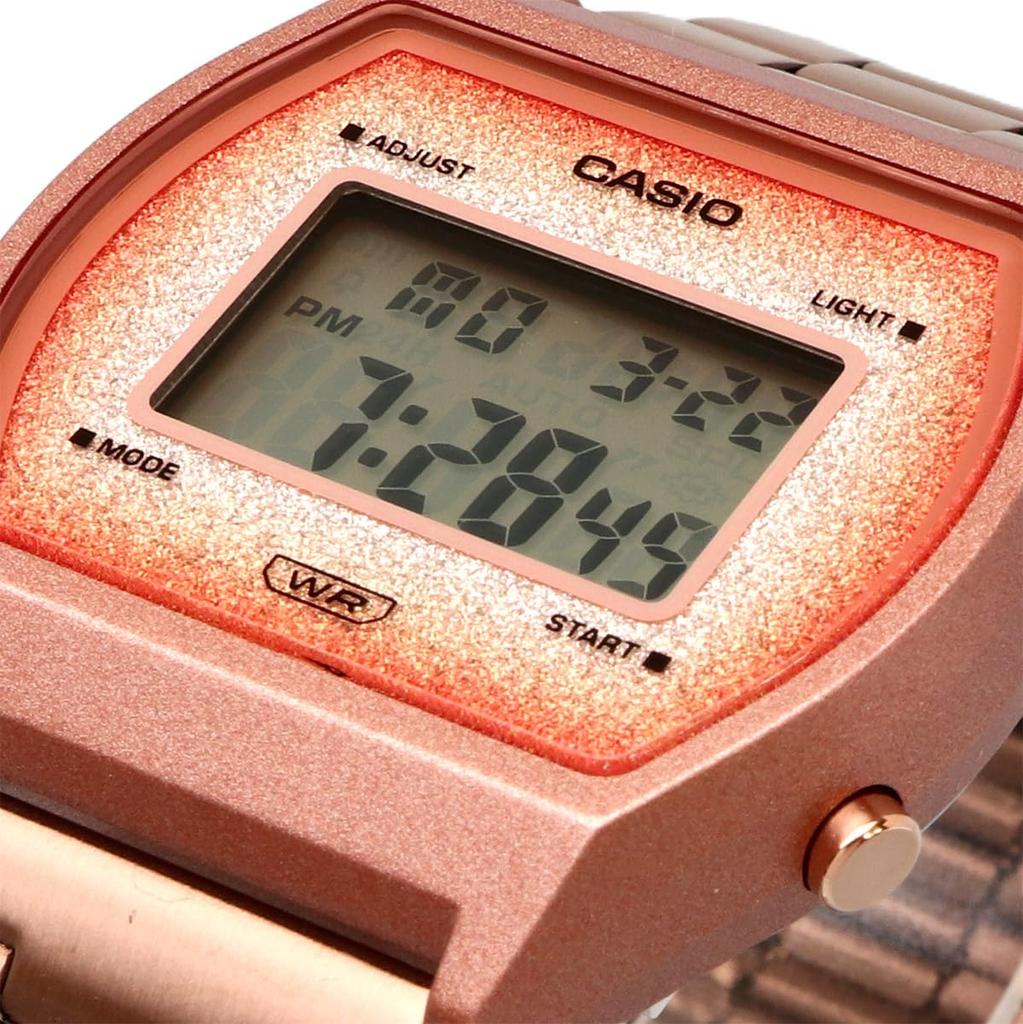 Casio Vintage Series Digital Watch Rose Gold with Glitter Overseas Model B640WCG-5, Unisex, Face, [Used]