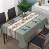 1pc Vintage Floral Striped Art Tablecloth, Instantly Creates a Tranquil Country Ambiance, Suitable for All Seasons Indoor And Outdoor Use. Square And