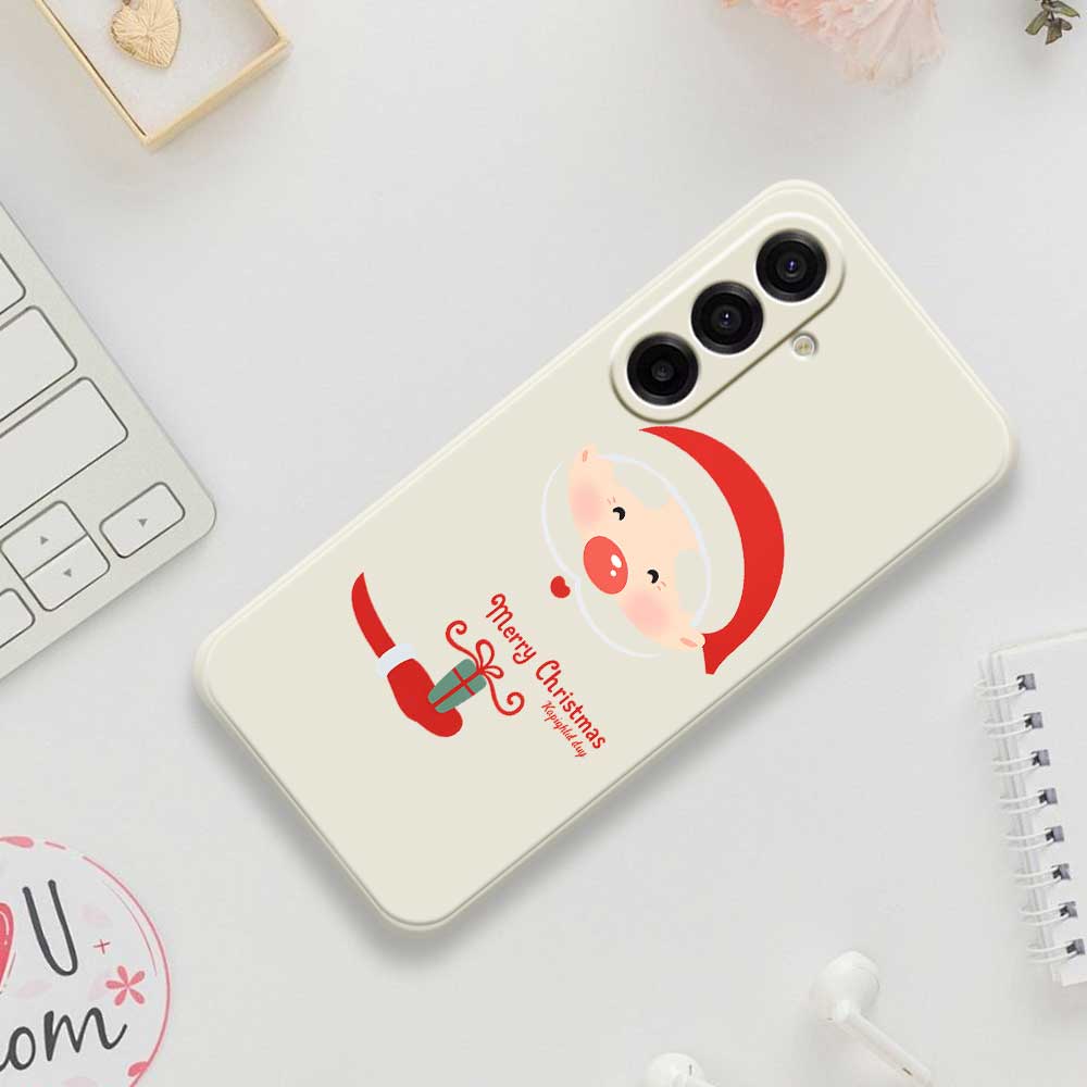 For Samsung Galaxy A17 5G Case Santa Claus Gift Pattern Printing Straight Edge TPU Phone Back Cover