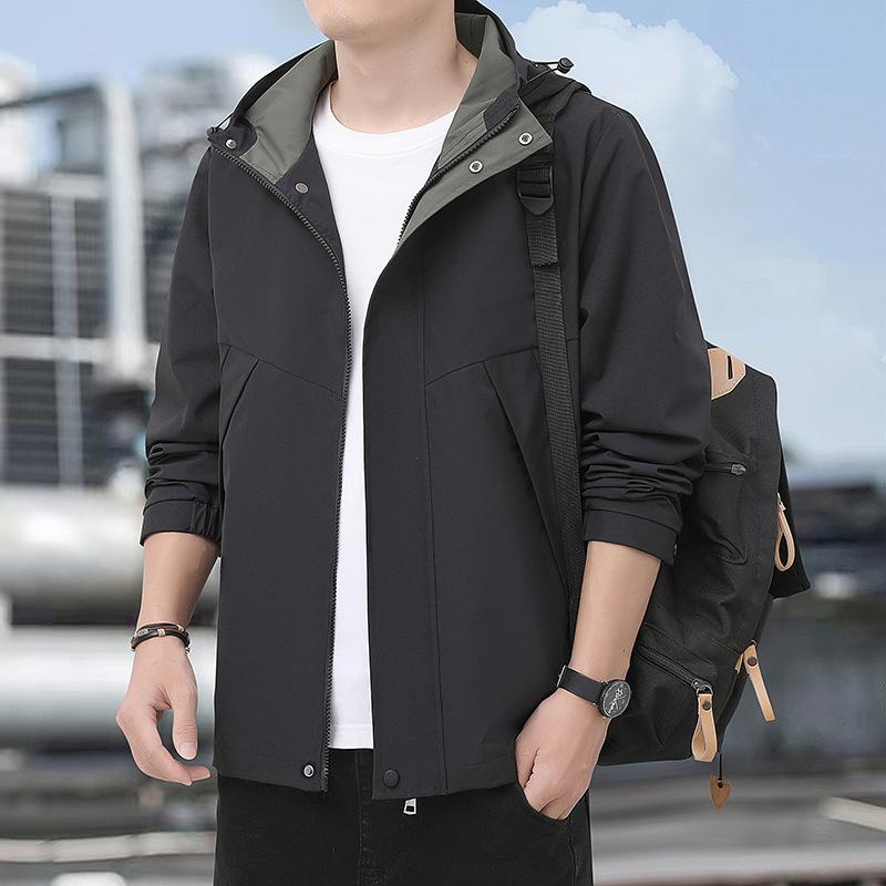 Пальто мужское весенне-осеннее трендовое пальто с капюшоном свободный повседневный универсальный топ