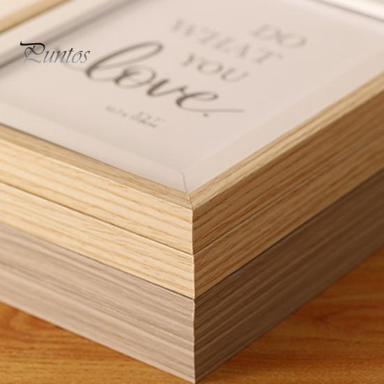 Двойная фоторамка, вертикальная вращающаяся складная фоторамка с оргстеклом, деревенская настольная декоративная фоторамка для домашнего офиса