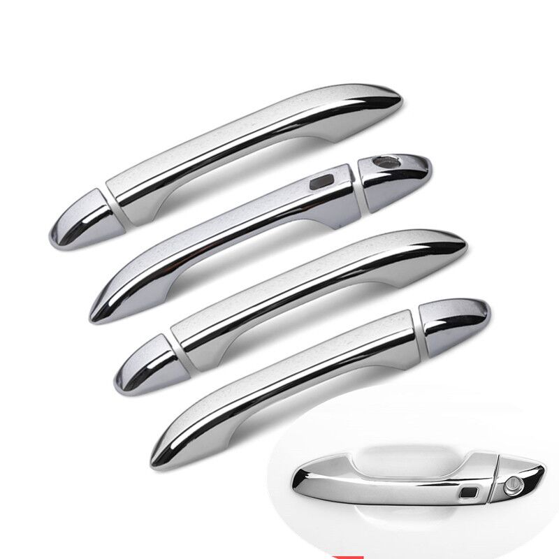 For Kia Rio 2018 Carbon Fiber Chrome Car Door Handle Cover Decor Trim Sticker Styling