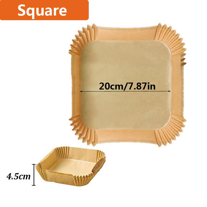 Air Fryer Baking Paper 50/100PCS for BBQ Plate Square Rectangle Round Oven Pan Pad Non-Stick Mat Oil-proof Liner Kitchen Tool