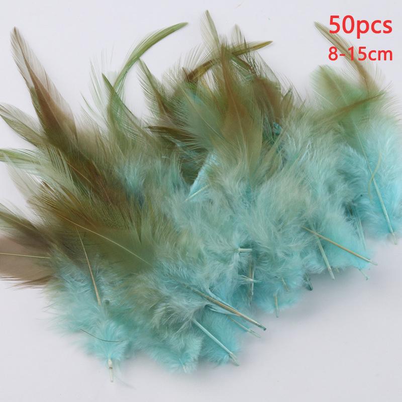 8-15Cm Natural Feathers White Mix Colors Turkey Plume For Crafts Dream Catcher Making Carnival Decor Easter Black Blue Plumas