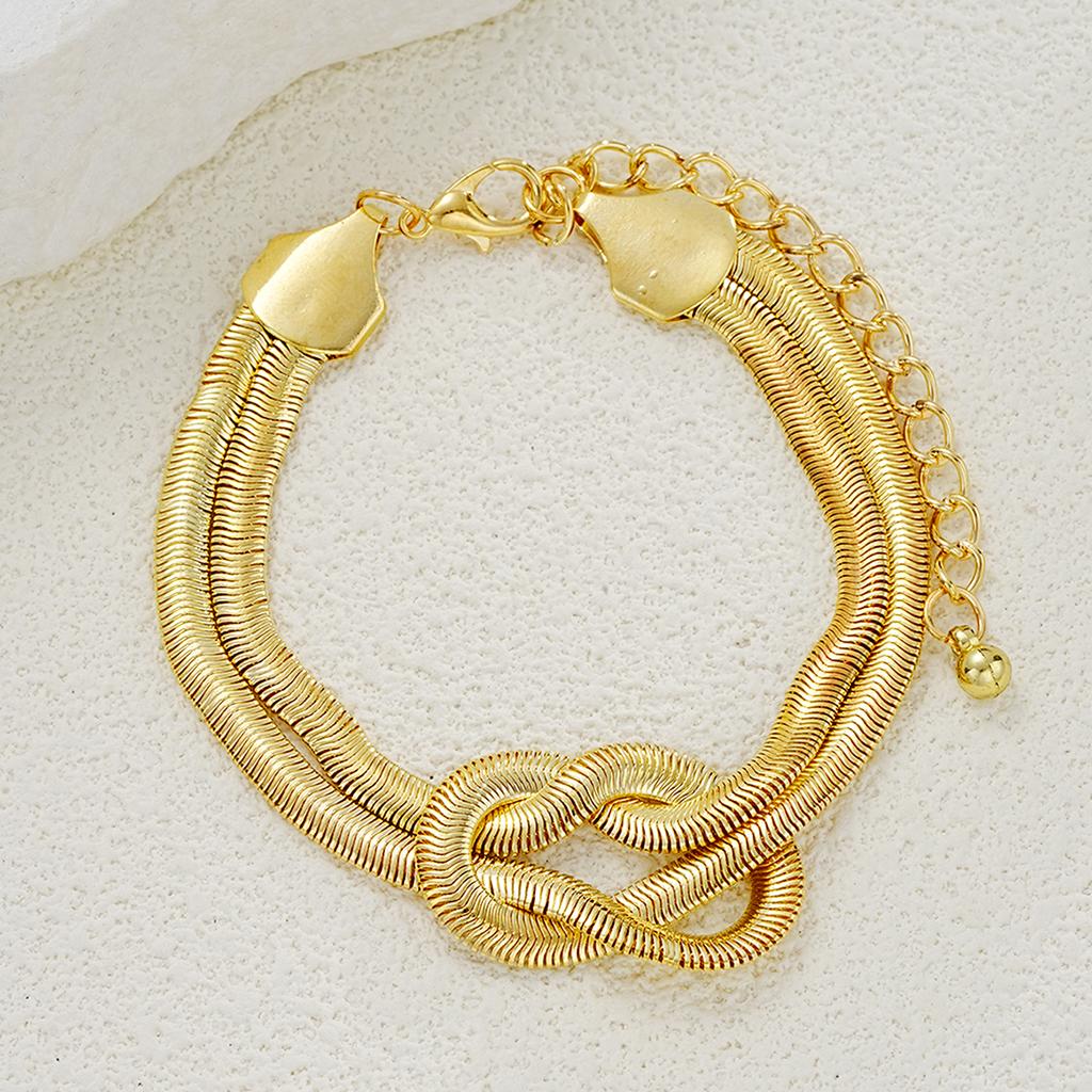 IF ME Золотой плетеный браслет-цепочка из змеиной кости, набор ожерелья, экологически чистая железная бижутерия, женский элегантный повседневный аксессуар для вечеринки, подарок