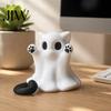 Halloween Themed Room Ornaments Ghost Cat Statue, Cute Figurine, Cartoon Holiday Collectible Figurines Spooky Decoration for Home Office Desktop Decor