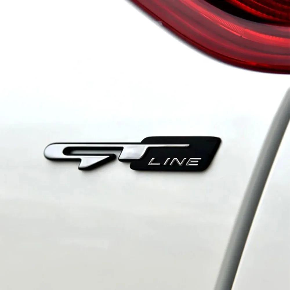 AAAGP1 3D Chrome GT Line Emblem Badge - For Kia Ceed Picanto K5 Stonic Optima Sportage GT Line Badge Decal Accessories