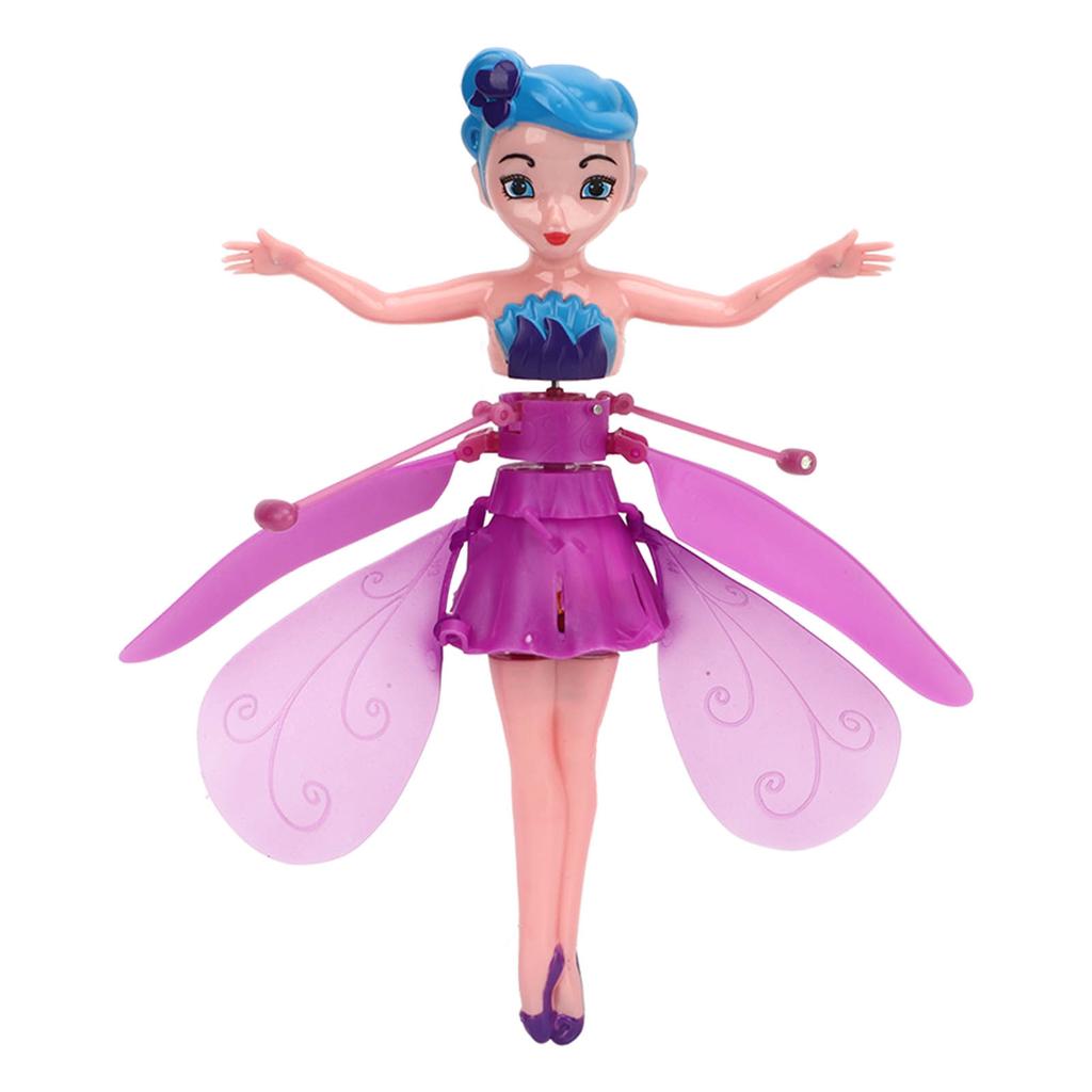 Flying Fairy Princess Doll Luminous Gesture Sensing USB Rechargeable Sky Dancers Flying Dolls for Girls Pink