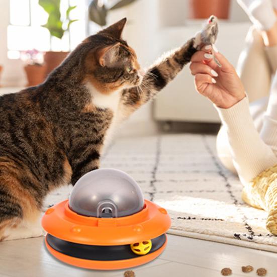 Головоломка-кормушка для домашних животных Умная кормушка для кошек Медленная кормушка Интерактивный дозатор еды в форме НЛО