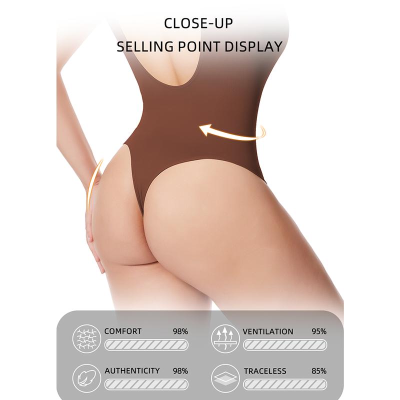 Bodysuit Shapewear Thong Women Backless Full Body Shaper Tummy Control Slimming Sheath Butt Lifter Push Up Abdomen Shapers