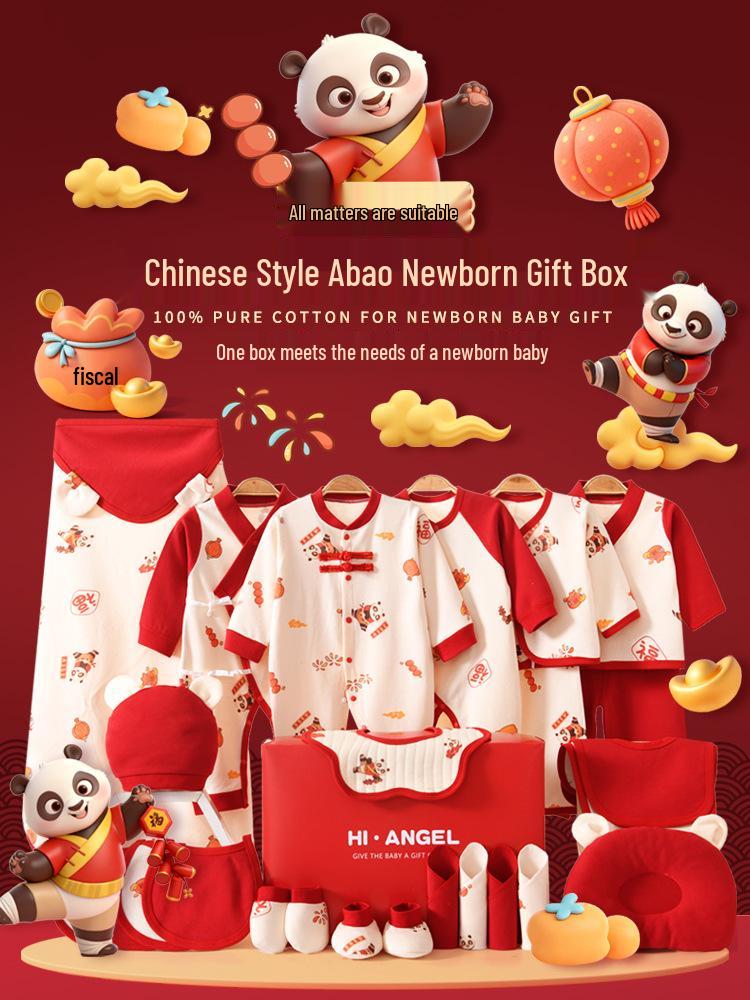 Премиум Хлопковый Подарочный Набор для Новорожденных Класса А - Праздник Новорожденных Красная Панда.