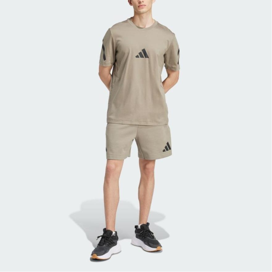 adidas ЗНЕ. Логотип Удобные Шорты-бермуды на шнуровке Средняя посадка Повседневные Мужские Шорты Цвет глины JE3077
