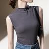 Stand-up Collar Bottoming Shirt Women's New Women's Clothing Solid Color Inner Shirt Temperament Sleeveless Vest Top