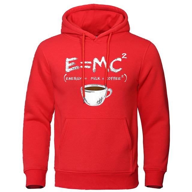 Мужская одежда Energy = молоко + кофе, повседневная дышащая толстовка с капюшоном, забавная флисовая свободная спортивная одежда, уличная мужская одежда больших размеров, толстовка