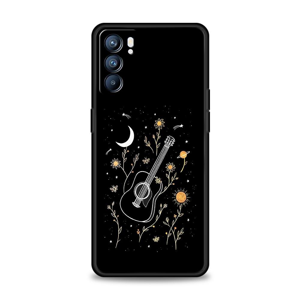 Case For Oppo Find X6 Pro X5 A54 A53 A52 A9 A15 A95 A17 A74 A57 A31 Reno8 Reno7 Reno6 Pro 5G Cover Simplicity Line Art Sun Moon