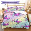 Colorful Uni-horse Pattern Bedding Quilt Set Quilt Cover Pillowcase Home Decoration Gift (1 * duvet cover + 2 * pillowcase, without core)