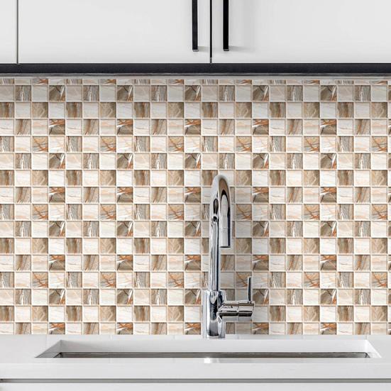 10 шт. наклейки на плитку, элегантный клетчатый дизайн, самоклеящиеся, сильная липкость, термостойкие