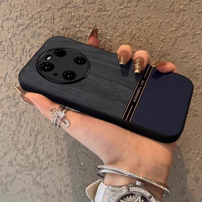 Чехол для мобильного телефона Huawei Mate60pro, кожа с текстурой дерева, подходит для P60, контрастный цвет, 50/40pro, матовая противоударная крышка
