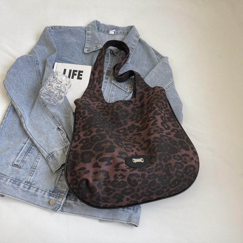 Сумка через плечо Сумка через плечо Сумка с леопардовым принтом Женская сумка для покупок большой вместимости