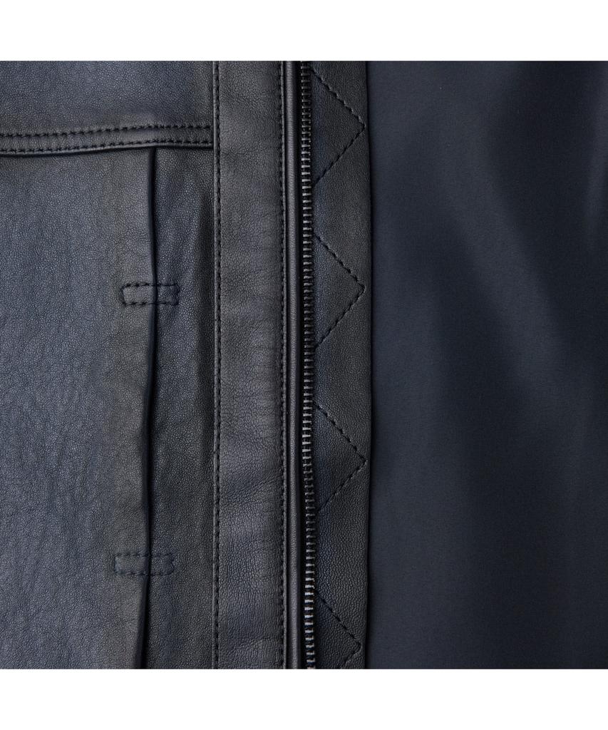 Series Two-Tone Zip-Up Leather Jacket Sauds26301Bux