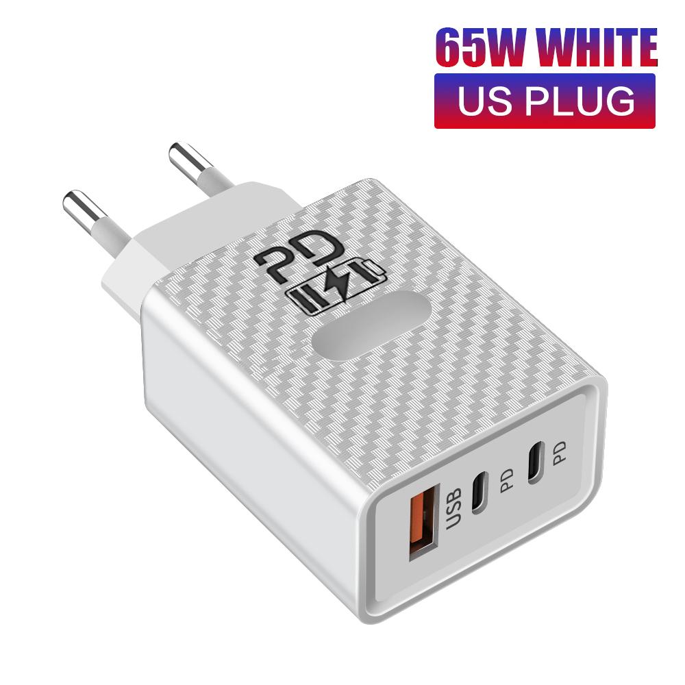 65 Вт быстрое зарядное устройство USB C PD быстрая зарядка QC3.0 Type C телефон зарядное устройство адаптер для iPhone Samsung Xiaomi мобильные телефоны настенные зарядные устройства