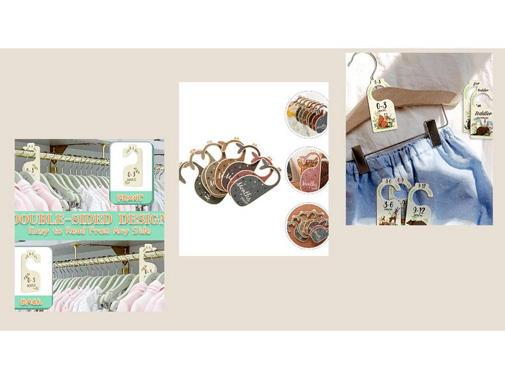 Wooden Baby Closet Divider Card Hanger Milestone Chip