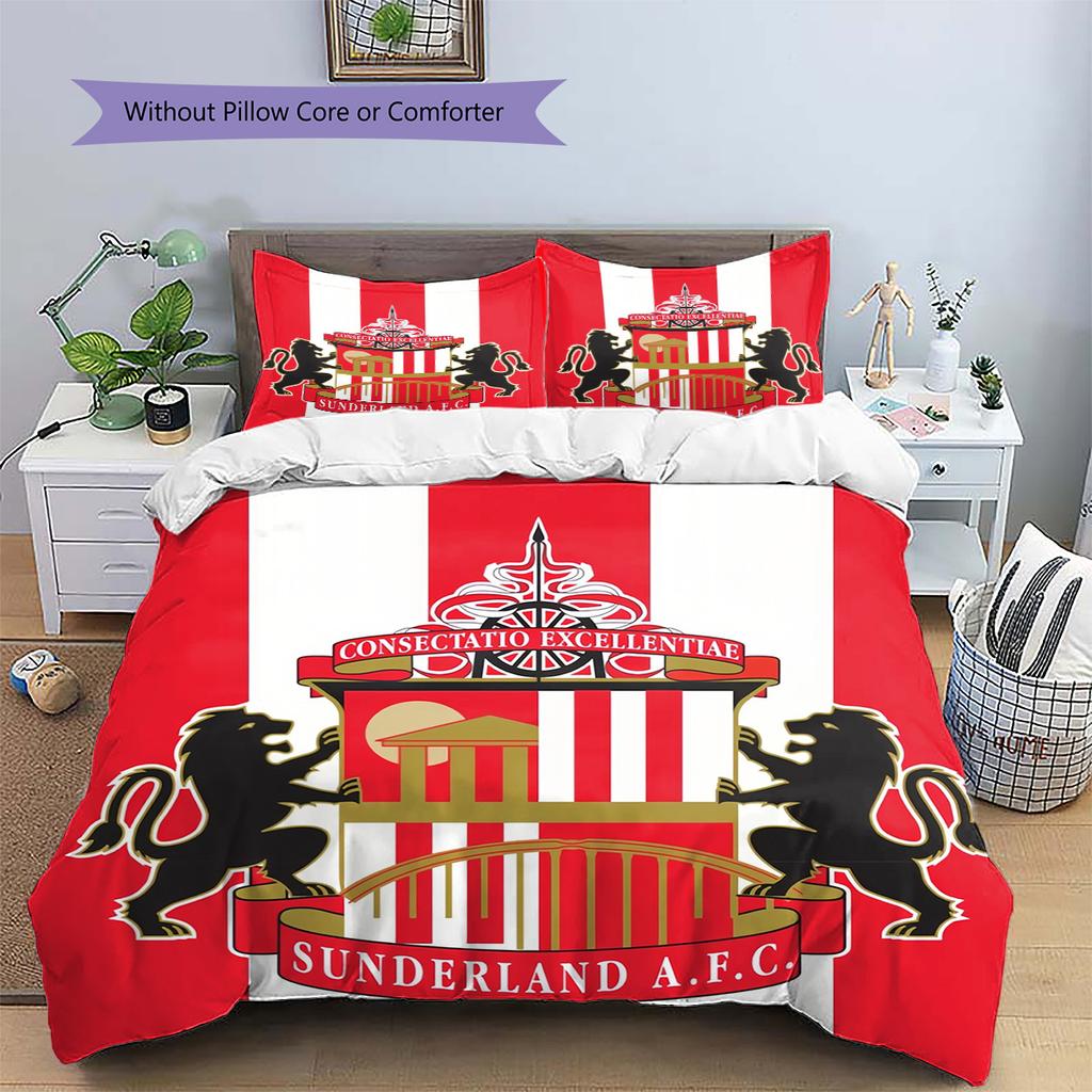 Sunderland AFC  Pattern Bedding Quilt Set  Home Decoration  Gift (1 * duvet cover + 2 * pillowcase  without core)
