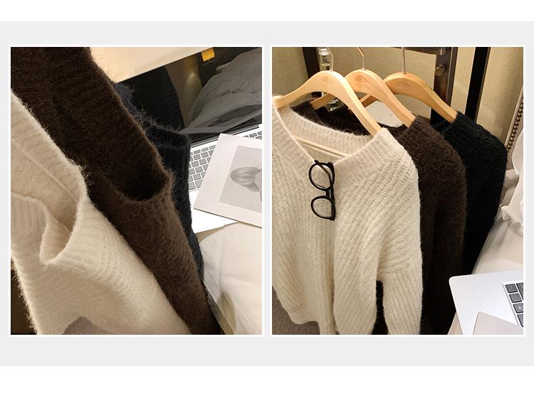 Women's Korean V-neck Sweater - New 2023 Loose Knit Top for Autumn and Winter
