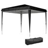 Gazebo 3X3 M For 6 9 People Adjustable Height With Drainage Holes In Metal And Black Oxford Fabric