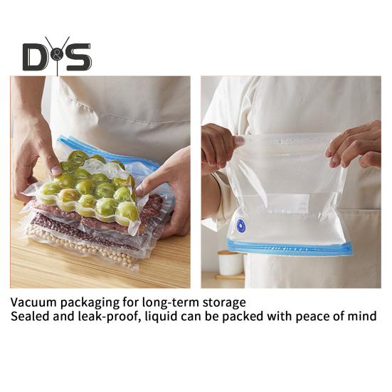 Mini Vacuum Sealer Machine Good Sealing Moisture-Proof 2-in-1 Extraction Inflation Rechargeable Kitchen Gadget for Meat Fish Vegetables Fruits
