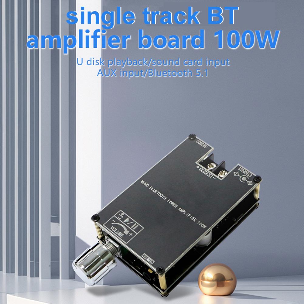 ZK-1001B Моно 100 Вт BT Аудио Модуль Усилителя Мощности Bluetooth-Совместимый 5.1 AUX TPA3116D2 Плата Усилителя DC7V-24V с Режимом TWS