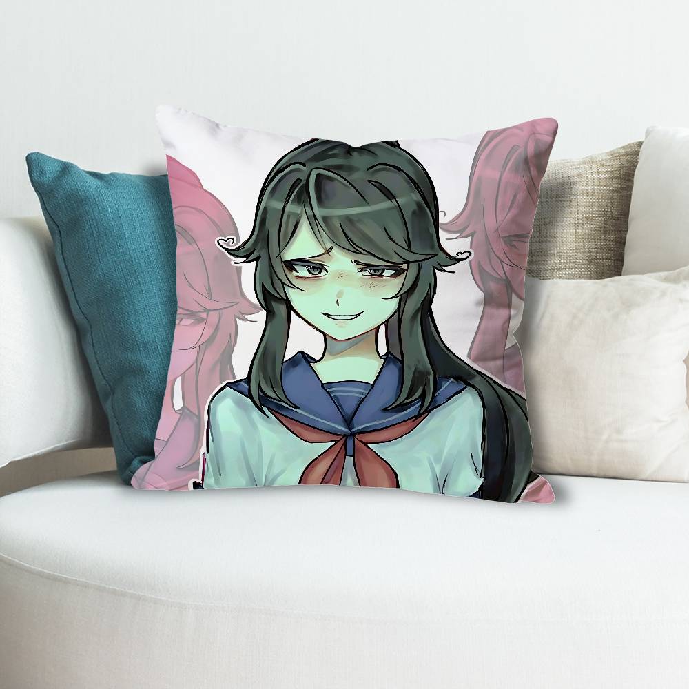 YYandere SSimulator Game Anime Celebrity Merchandise AllMatch Printed Pillow Case Sofa Car Office Room Decoration Protector