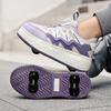 Children's Deformation Roller Skating Shoes 4 Wheel Skating Shoes Flying Roller Skate Sports Wheel Shoes Dual-use Racing Sneaker