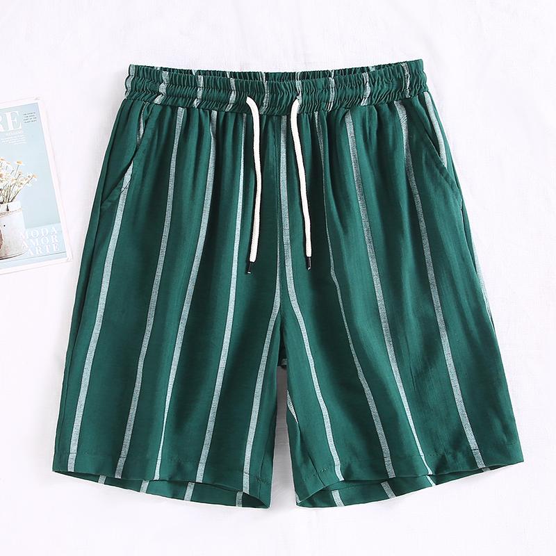 Мужские летние шорты, повседневные модные шорты в полоску с эластичной резинкой на талии больших размеров для мужской одежды
