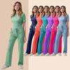 Medical Women Nurse Scrub Set Pocket Pants Operating Room Beauty Salon Work Wear