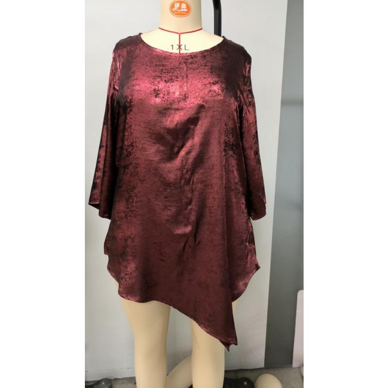 Women's Summer Loose Casual Crew Neck Seven-point Sleeve T-shirt