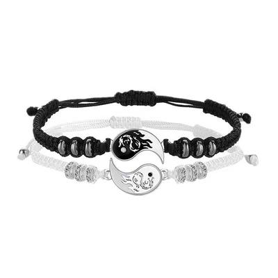 Новый Тотем Дракона Тай Чи Парные Браслеты Пара Сплетен Инь и Ян Хорошие Друзья Плетеный Браслет