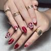 30 штук ежедневных бестселлеров золотисто-красный французский ношение доспехов 3D трехмерный цветок ручной сверления нейл-арт
