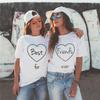 Summer 2023 Fashion Best Friend Shirts Women Short Sleeve T Shirt Bff Top Sisters Gifts For Friends Tees For Her