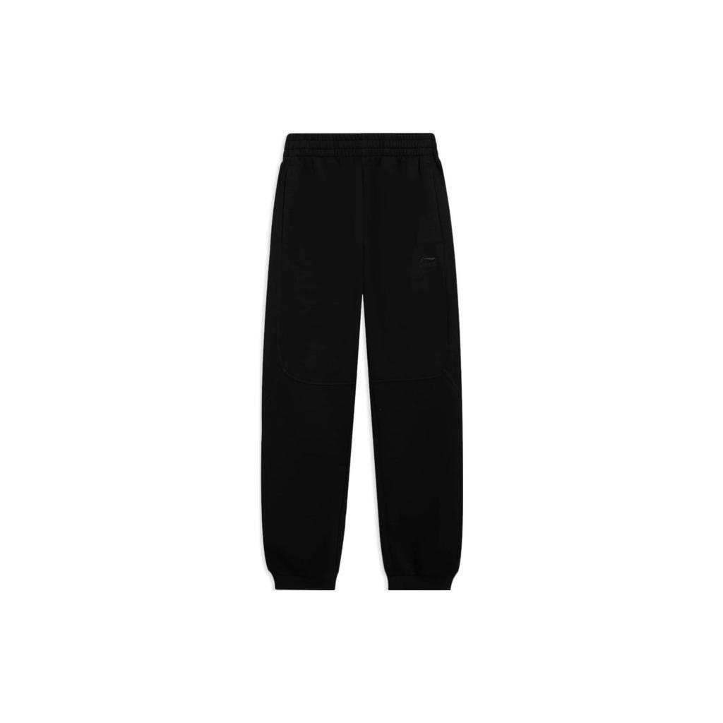 Li-Ning Solid Color Casual Sports Pants Men Bottoms Black AKLS873-2
