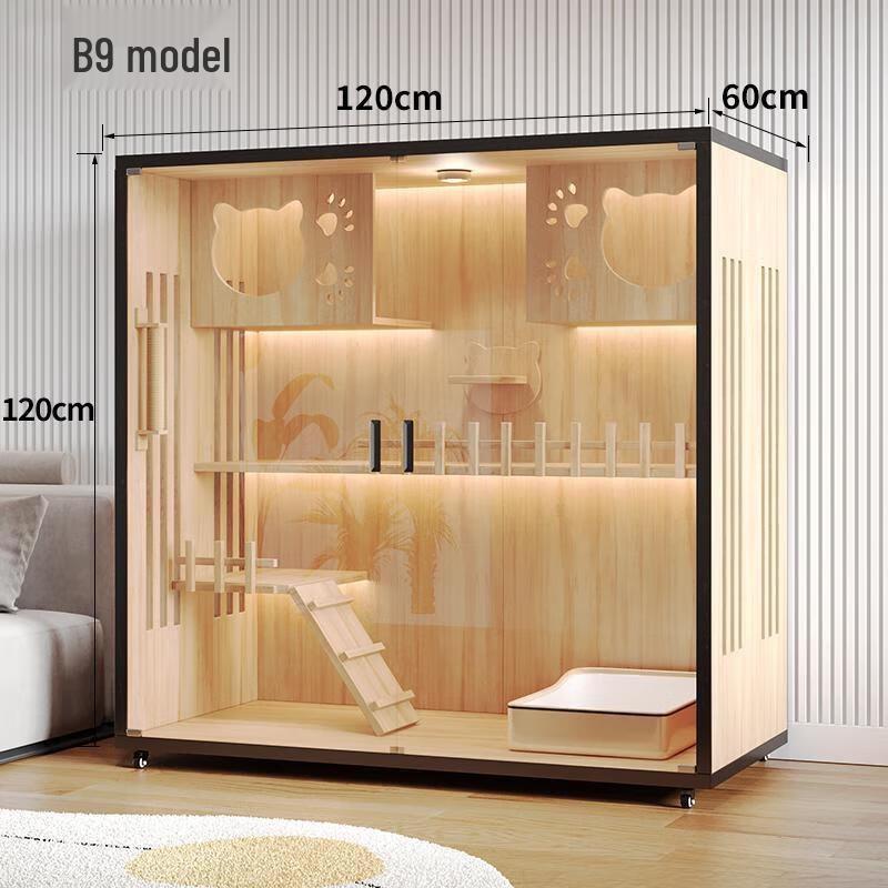 Деревянная кошачья вилла и вольер