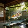 Clear Vivid Acrylic Fish Wind Chime Hand-Painted Fish Hanging Ornament  Car Decorations