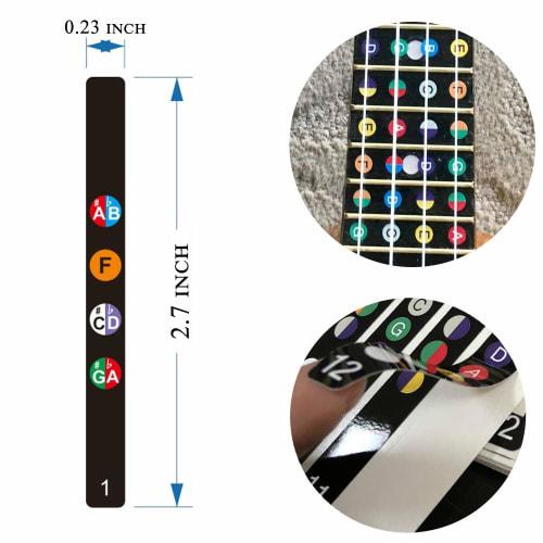 Koldot Ukulele Fretboard Stickers, 2-Pack, Practice Finger Fretboard Stickers, Ukulele Notes, Ukulele Chord Stickers, Fingerboard Stickers for Beginne